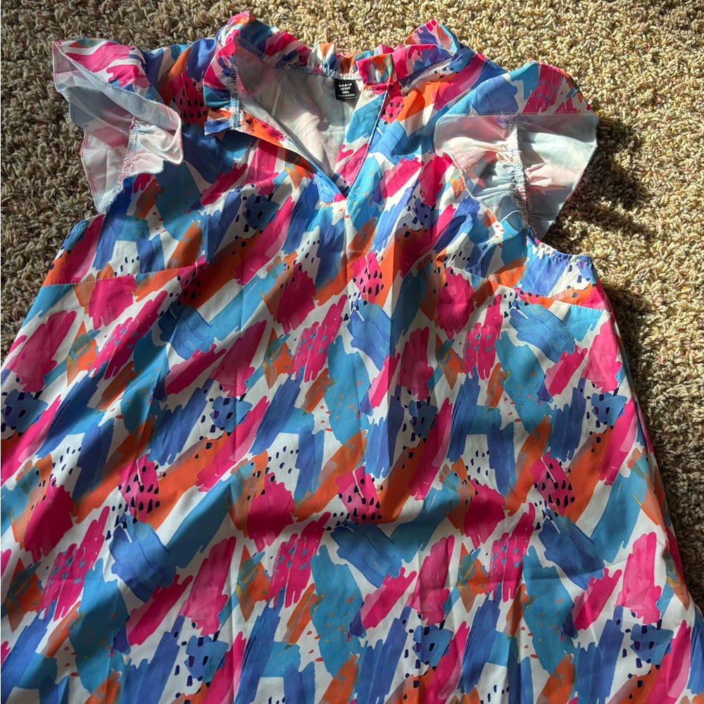 SHEIN Multicolor Abstract Blouse